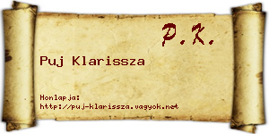 Puj Klarissza névjegykártya